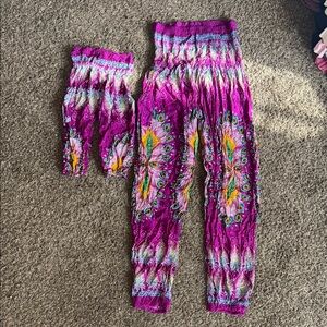 Vibrant Pink Woman’s & Kids Harem Bottoms